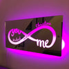 Romantic Infinity Love Mirror Light with Custom Names – Perfect for Couples