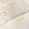 Customizable Envelope Necklace with Zircon Stone | Personalized Engraving Gift for Women, Teens, Girlfriends, Wife