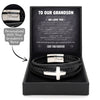 Personalized Grandson Cross Bracelet With Inspirational Message
