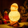Custom Photo Engraved Night Light Snowman – A Personalized Glow for the Holidays
