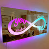 Romantic Infinity Love Mirror Light with Custom Names – Perfect for Couples