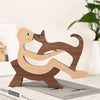 Personalized Custom Wooden Pet Carvings - The Love Between You And Your Fur-Friend - Gift For Pet Lovers - Wood Sculpture Table Ornaments, Carved Wood Decor