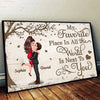 Favorite Place In The World Couple Kissing Personalized Poster, Gift For Him, For Her