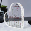 First Mom Now Grandma, Personalized Heart Shaped Acrylic Plaque, Mother's Day Gift For Grandma, Gift For Mom