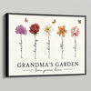 Grandma‘s Garden Love Grows Here Beautiful Birth Month Flower Gift For Grandma Mom Personalized Poster