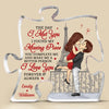 The Day I Met You - Couple Personalized Custom Puzzle Shaped Acrylic Plaque - Gift For Husband Wife, Anniversary