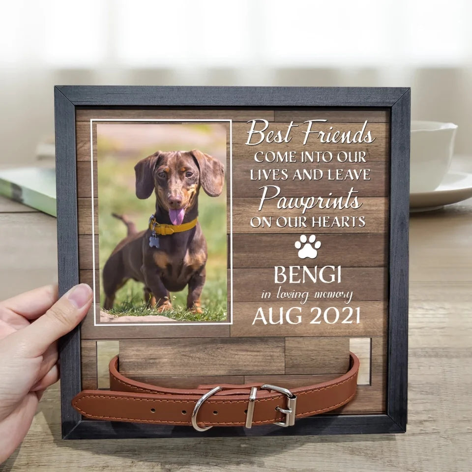Custom Photo My Hardest Goodbye - Personalized Pet Loss Sign, Collar F ...