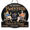 Just A Couple, Pool & Patio Sipping Chilling - Couple Personalized Custom Home Decor Wood Sign - Gift For Yourself, Husband Wife, Best Friends, Family Members