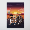 Bikers Couple Riding Partners for Life Personalized Poster, Gift for him, Gift for her