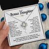 To My Bonus Daughter - We Are Family Forever - Love Knot Necklace Gift Set
