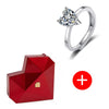 Red Heart Ring Box Gift For Her - w/ Red Heart Promise Open Adjustable Ring