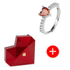 Red Heart Ring Box Gift For Her - w/ Red Heart Promise Open Adjustable Ring