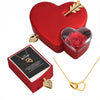 Engraved Heart Necklace - With Real Rose - To My Mother