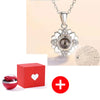 Love Heart Projection Necklace 100 Languages | Necklace With Eternal Rose Box | Valentines Surprise Gift