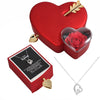 14K White Gold Necklace - Real Rose Gift Box - To My Love