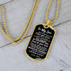 To My Son From Dad | Follow Your Dreams | Dog Tag Necklace Military Ball Chain