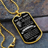 To My Son Gift From Dad | Always In Your Heart | Dog Tag Necklace Military Ball Chain