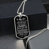 To My Son From Dad | Follow Your Dreams | Dog Tag Necklace Military Ball Chain