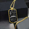 To My Son Gift From Dad | Always In Your Heart | Dog Tag Necklace Military Ball Chain