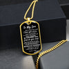 To My Son From Dad | Follow Your Dreams | Dog Tag Necklace Military Ball Chain