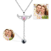 Moving Angel Wing Embrace Heart Necklace with Rose Box – Custom Projection Necklace