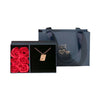Dropshipping Customized Necklace Laser Engraved Text With 6 Roses Gift Box for Valentine's Day Mother's Day Christmas Gifts