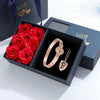 Projection Couple Bracelets & Necklace Shield Key, Necklace With Real Rose, Lover Couple Gift