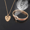 Projection Couple Bracelets & Necklace Shield Key, Necklace With Real Rose, Lover Couple Gift