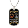 To My Daughter | My Baby Girl | Dog Tag Necklace Gift From Dad