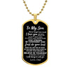 To My Son From Dad | Follow Your Dreams | Dog Tag Necklace Military Ball Chain