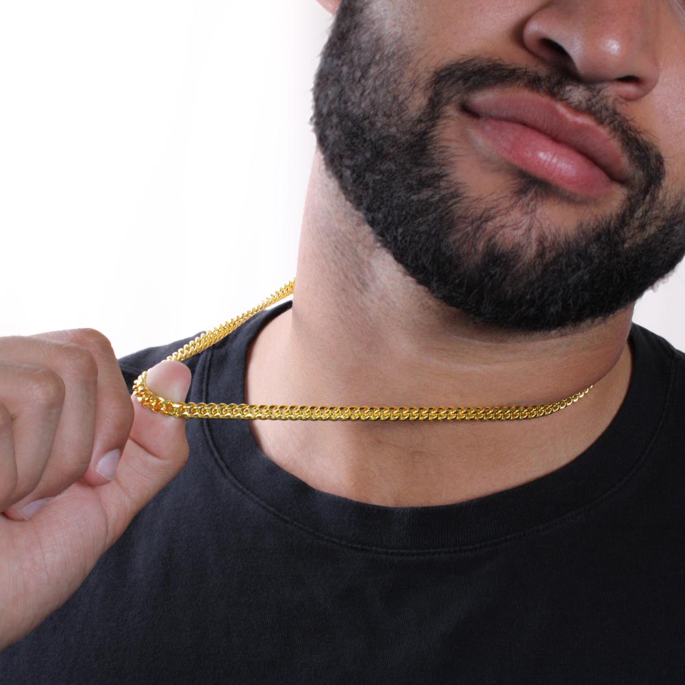 Daddy My Hero My Rock, Cuban Link Chain, Father's Day Gift For Dad