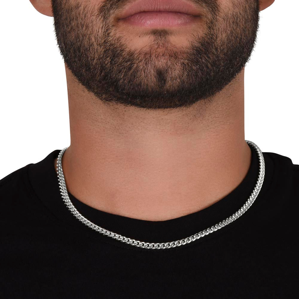 Daddy My Hero My Rock, Cuban Link Chain, Father's Day Gift For Dad