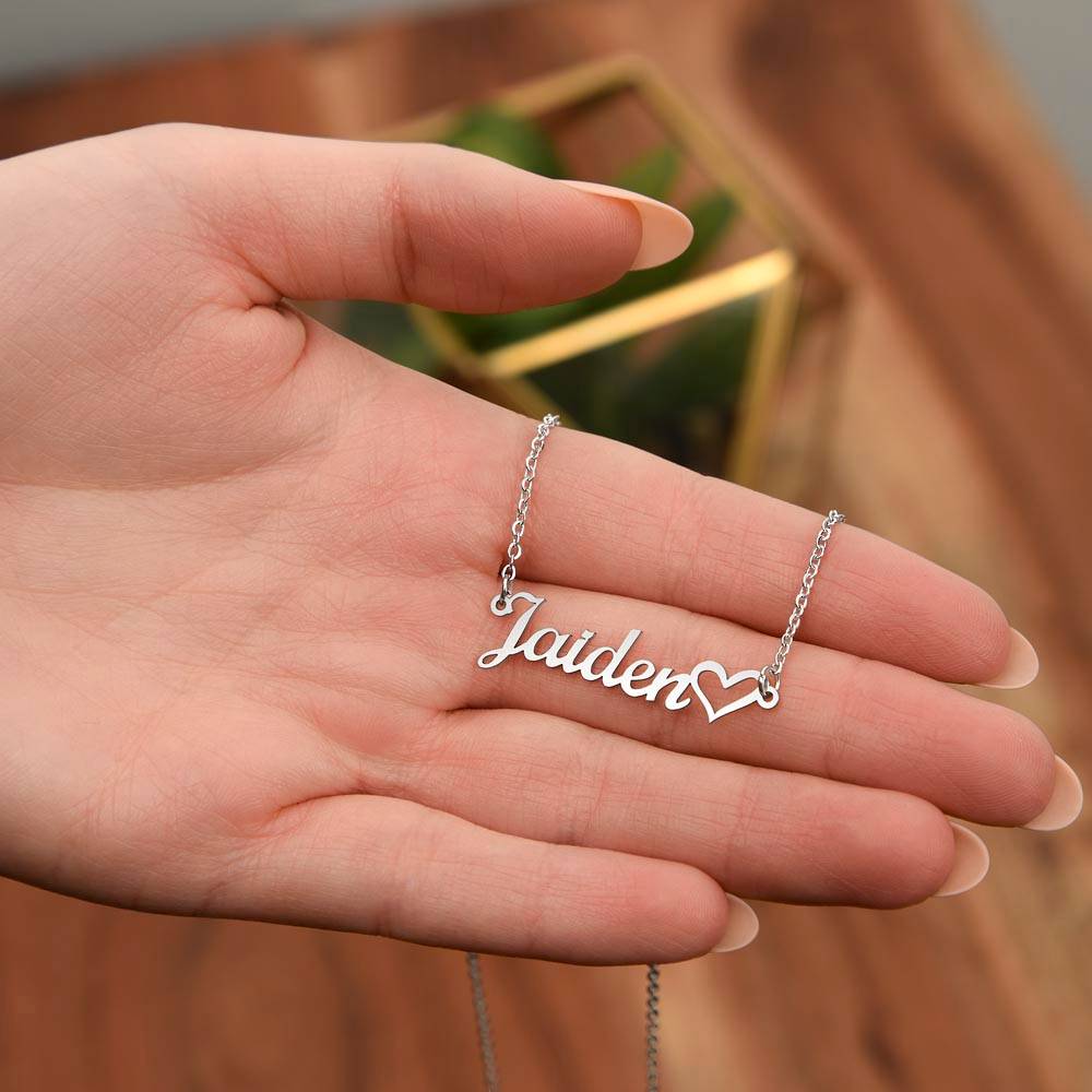 To My Daughter I My Little Girl I Custom Name Necklace, Heart Character