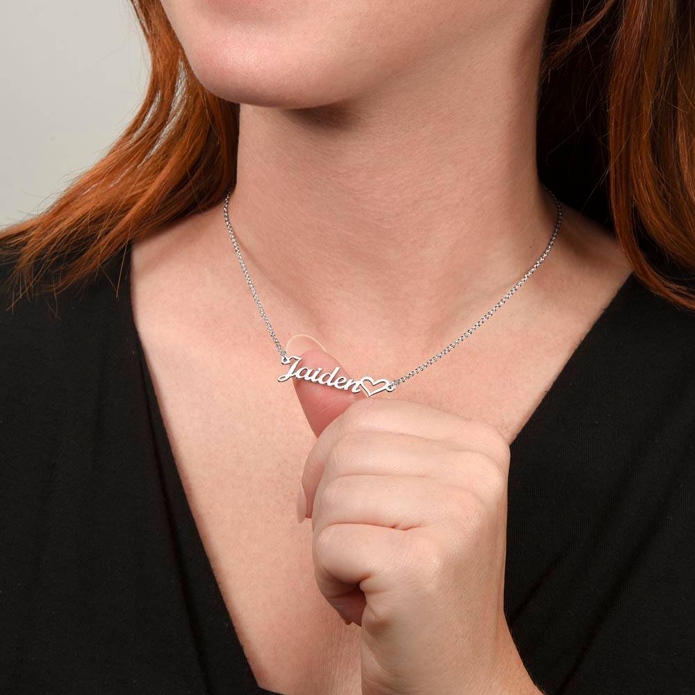 To My Daughter I My Little Girl I Custom Name Necklace, Heart Character