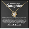 To My Daughter | Necklace With Eternal Rose | Forever Rose Apple Box