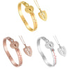 Projection Couple Bracelets & Necklace Shield Key, Necklace With Real Rose, Lover Couple Gift