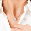 To My Mom Necklace | White Gold Necklace With Real Rose | Apple Box Rose Flower