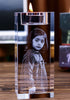Luminous Keepsake Crystal Candle Holder with Custom Photo