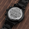 To My Son | I Will Always Carry You In My Heart | Engraved Black Chronograph Watch | Best Christmas Gift Ideas