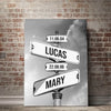 Personalized Canvas Wall Art "Date of birth of children", Gift For Parents, Mother's Day, Father's Day Gift (0.75")