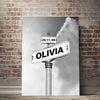 Personalized Family Names Date Of Birth Vintage Street Sign Poster Canvas, Street Signs Customized, Mother's Day Gift