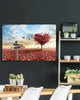 Red Heart Tree - Personalized Family Name - Canvas Wall Art (1.25")