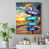 Love You To The Beach And Back - Couple Personalized Custom Vertical Canvas - Wedding Gift, Anniversary & Couple gift