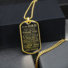 To My Dad For All The Times, Dog Tag Necklace, Gift For Dad From Son
