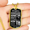 To My Daughter Gift From Dad | Always Carry You In My Heart | Dog Tag Necklace