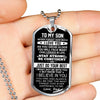 To My Son From Dad | Stay Strong Be Confident | Dog Tag Necklace Military Ball Chain