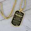 To My Daughter From Dad | Just Do Your Best | Dog Tag Necklace