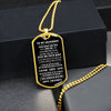 To My Grandson, Follow Your Dreams, DogTag Necklace Gift