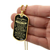 To My Daughter From Dad | Just Do Your Best | Dog Tag Necklace