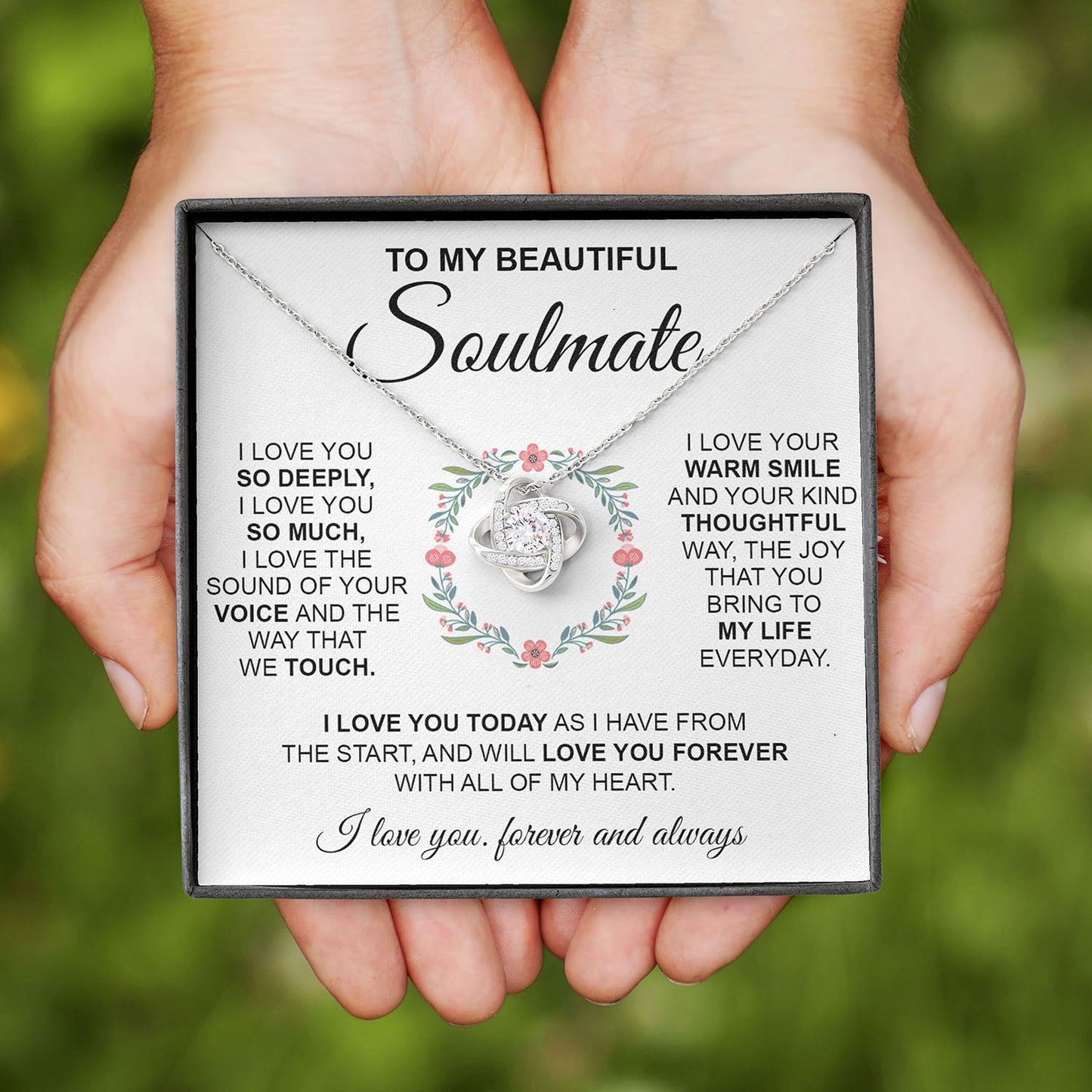 To My Beautiful Soulmate | I Love You So Deeply | Love Knot Necklace